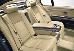 BMW 745 interior - rear seats