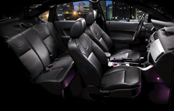 2009 Ford Focus interior with ambient lighitng